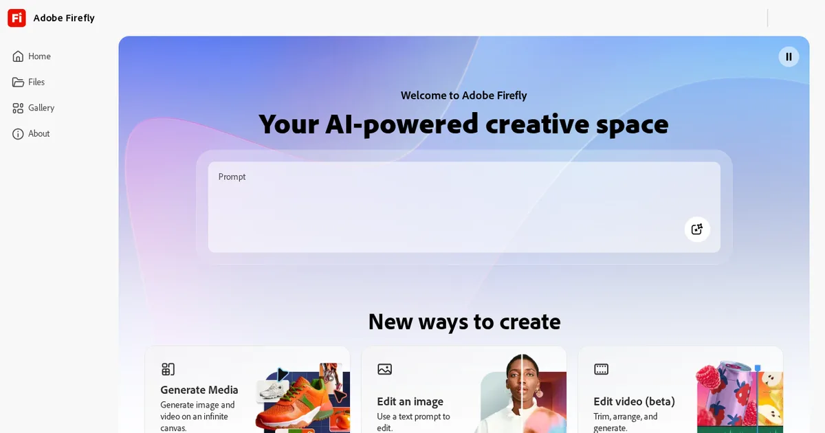 Screenshot von Adobe Firefly