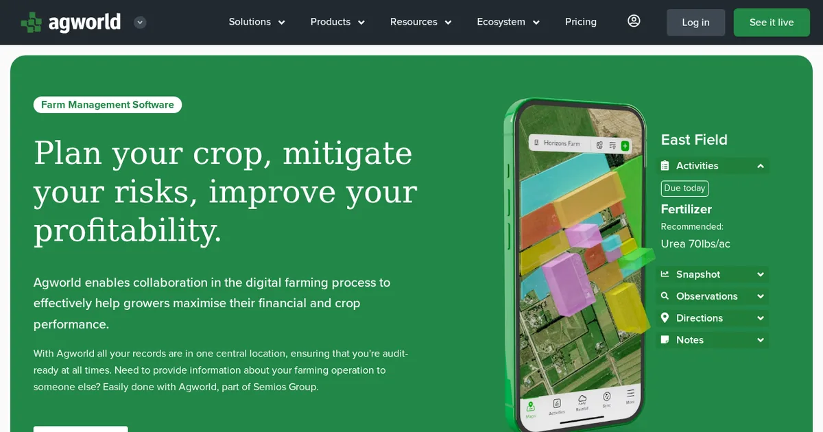 Screenshot von Agworld