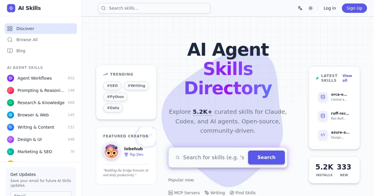 Screenshot von AI Agent Skills