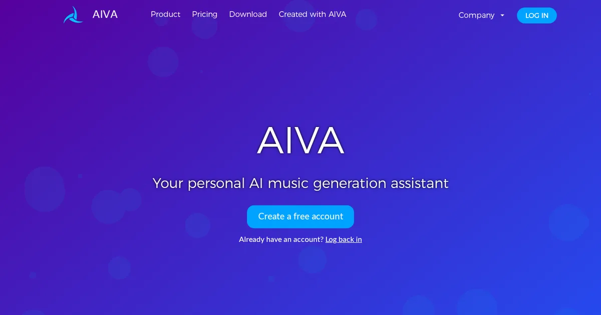 Screenshot von AIVA