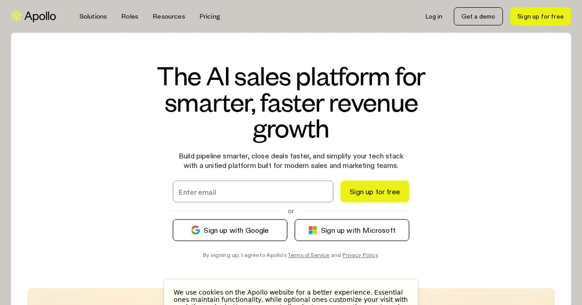 Screenshot von Apollo.io