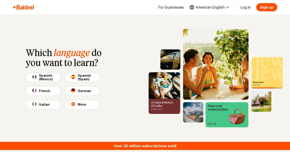 Screenshot von Babbel