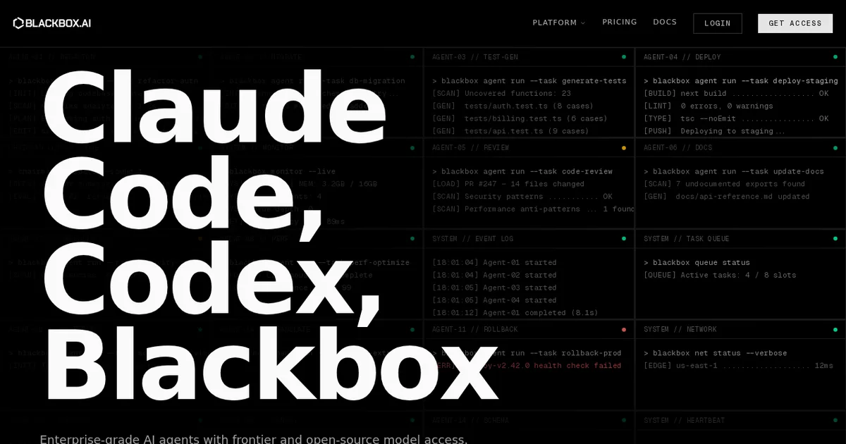 Screenshot von Blackbox AI