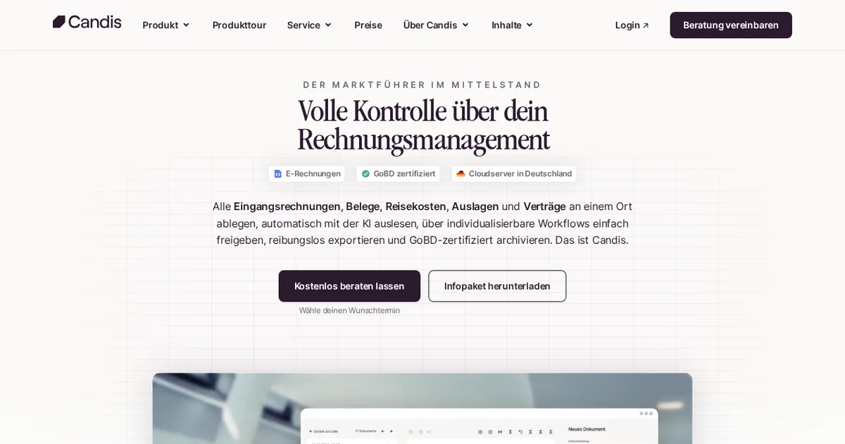 Screenshot von Candis