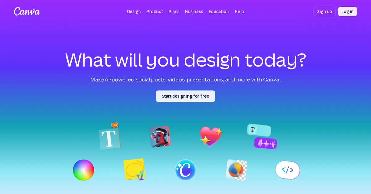 Screenshot von Canva AI