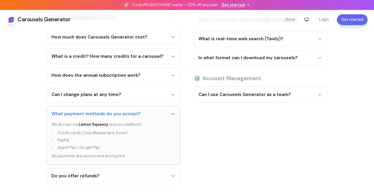 Screenshot von Carousels Generator