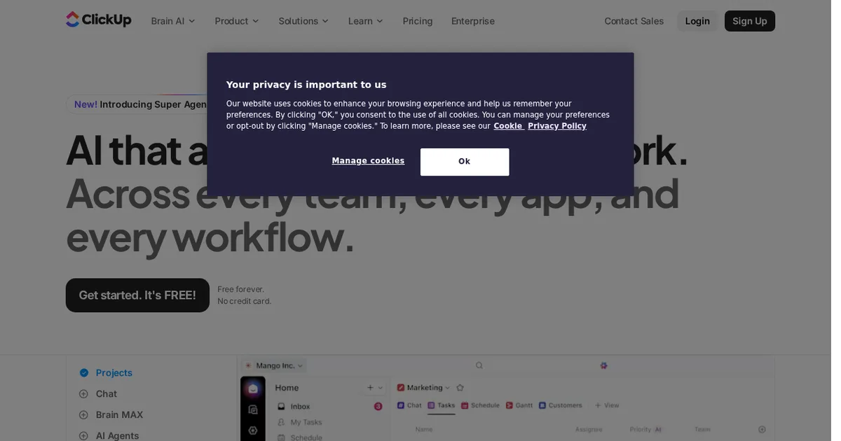 Screenshot von ClickUp AI