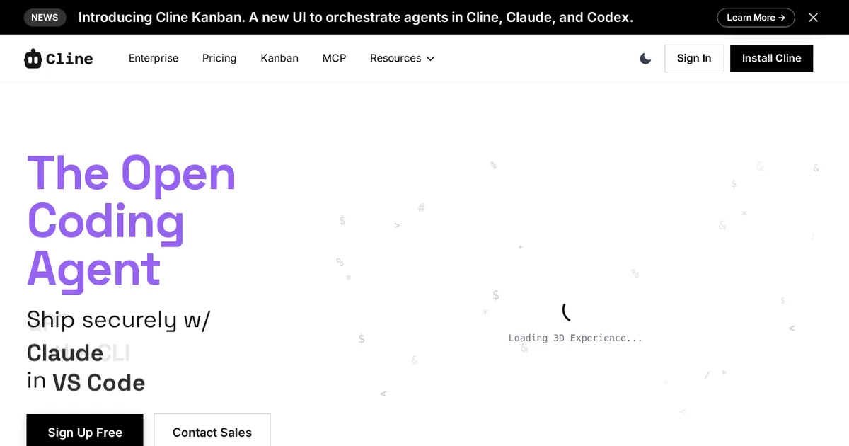 Screenshot von Cline