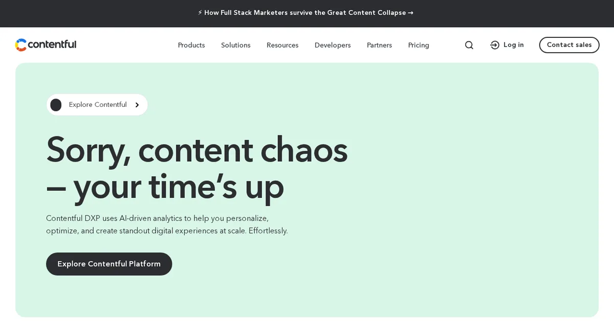 Screenshot von Contentful AI