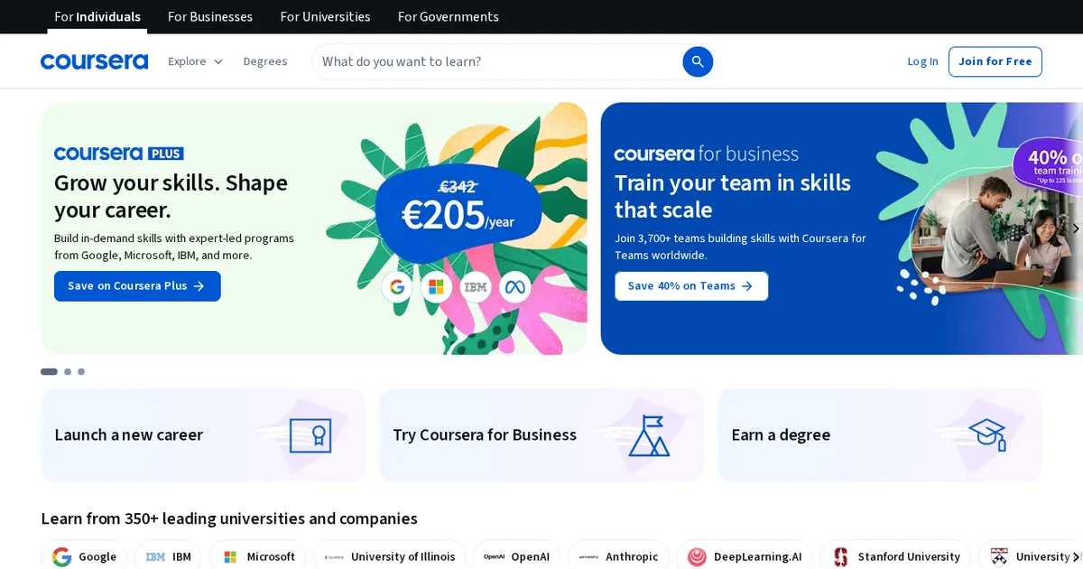 Screenshot von Coursera AI Tutor