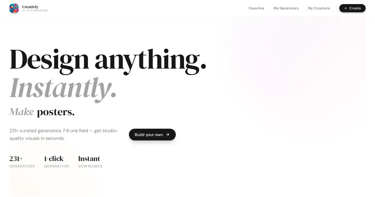 Screenshot von Creativly