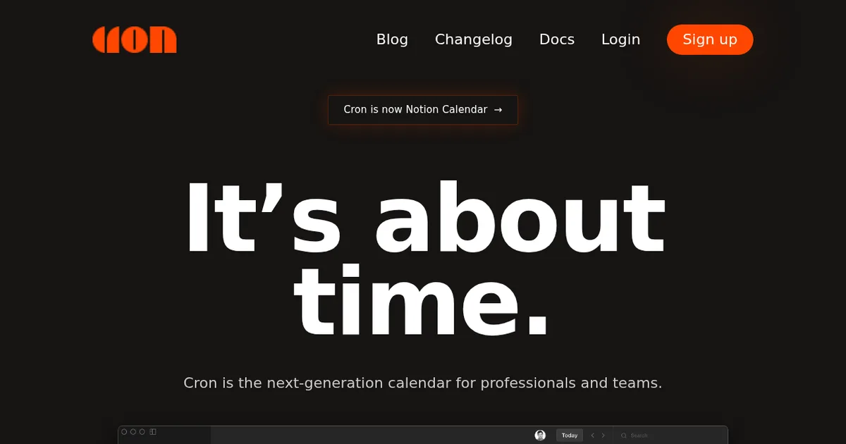Screenshot von Cron Calendar