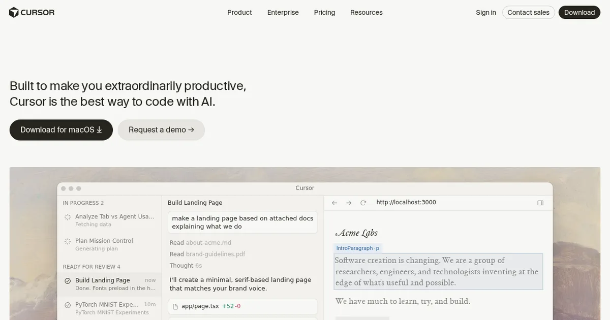 Screenshot von Cursor