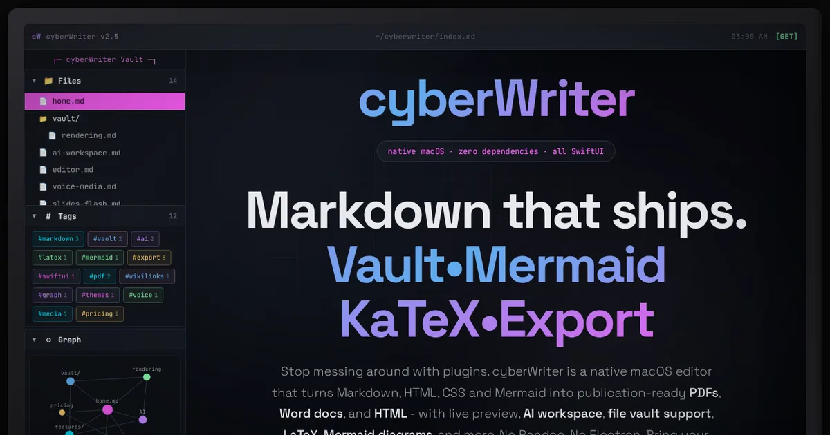 Screenshot von CyberWriter