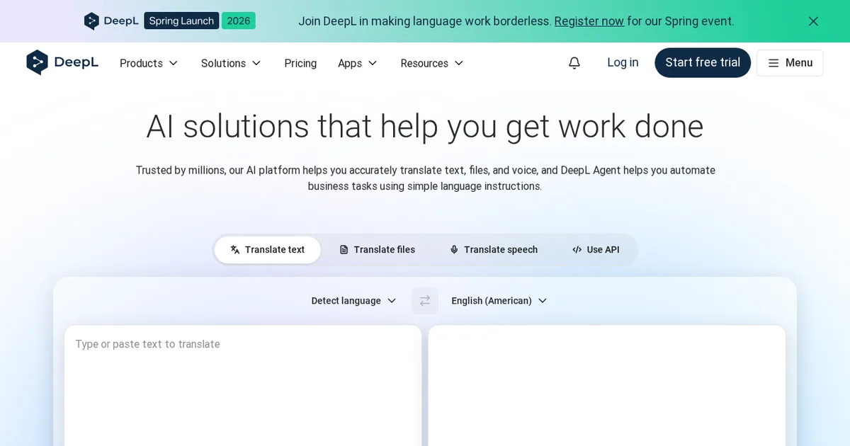 Screenshot von DeepL