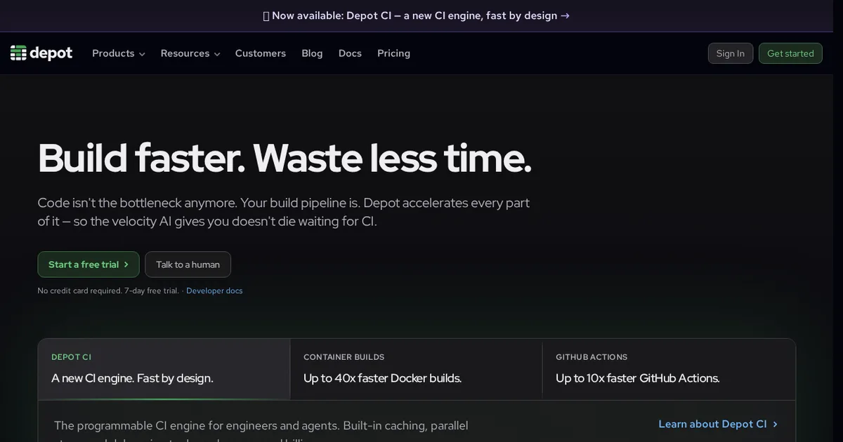 Screenshot von Depot