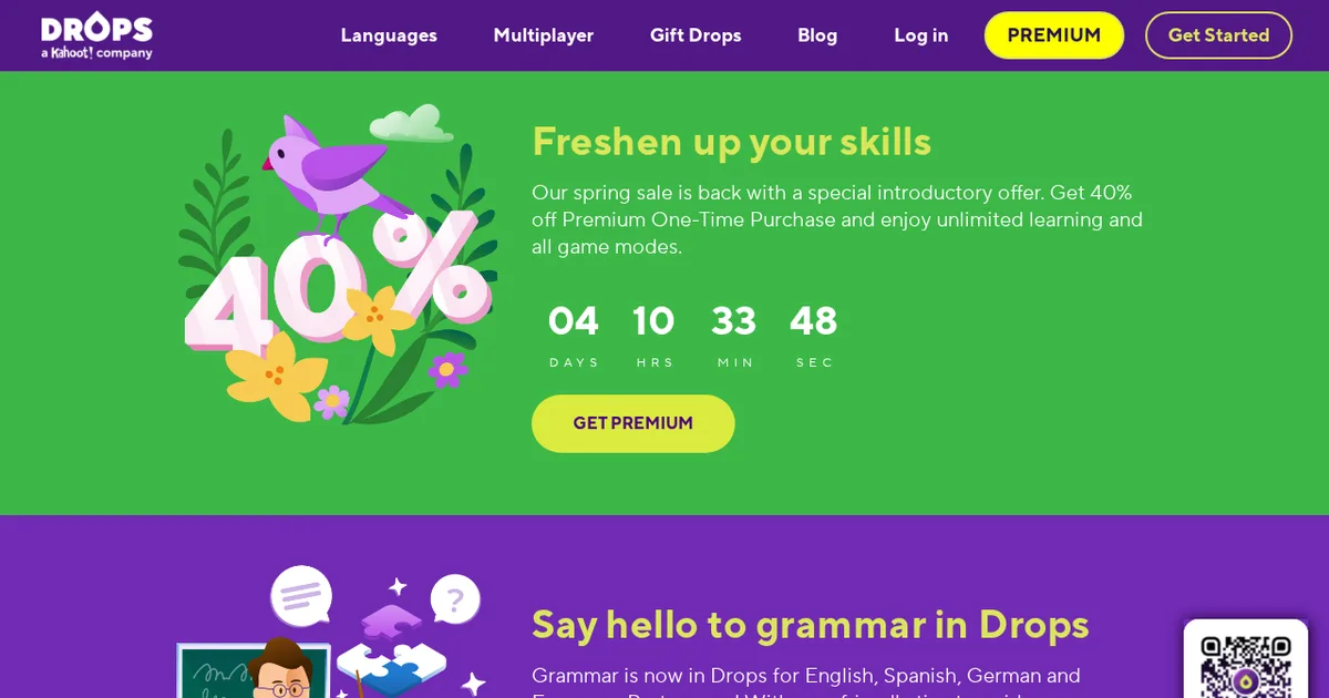 Screenshot von Drops Language