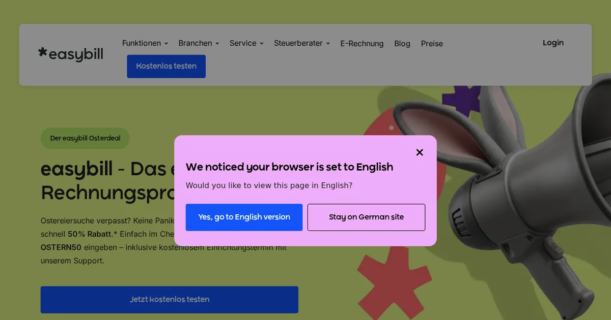 Screenshot von EasyBill
