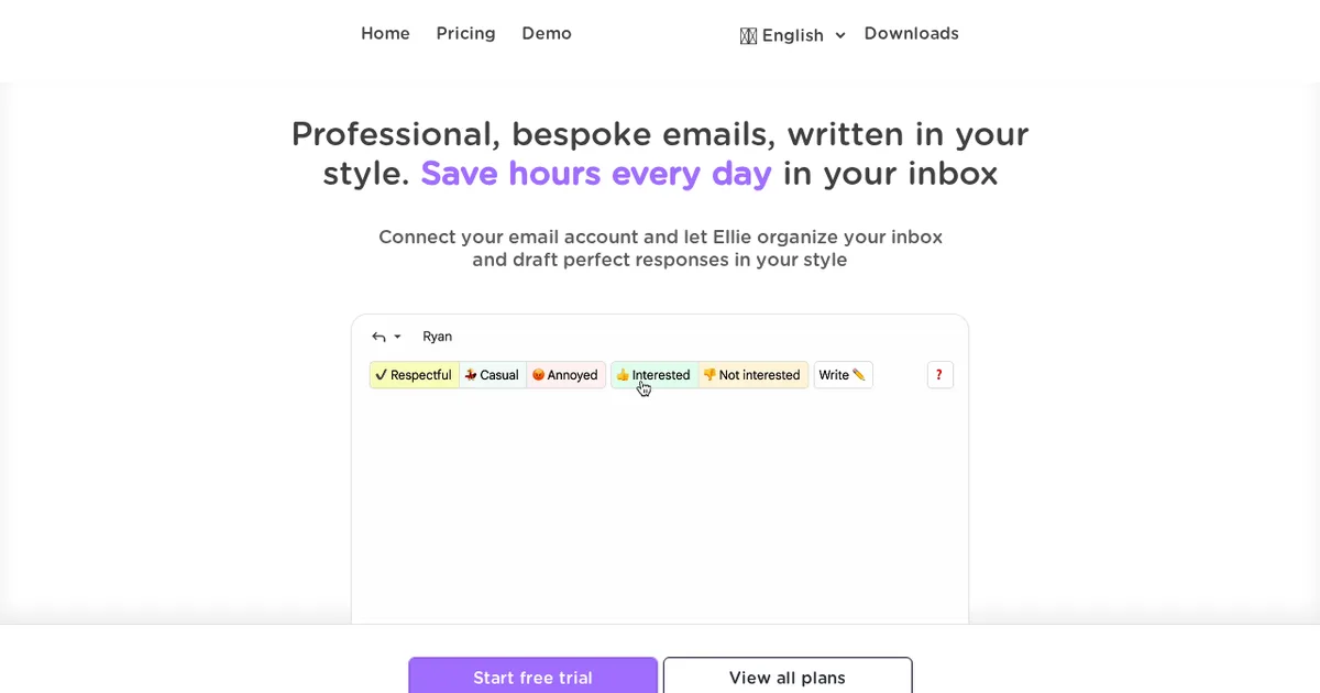 Screenshot von Ellie Email