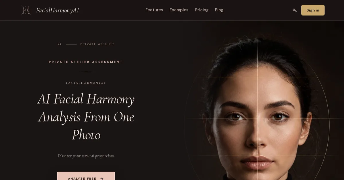 Screenshot von FacialHarmonyAI
