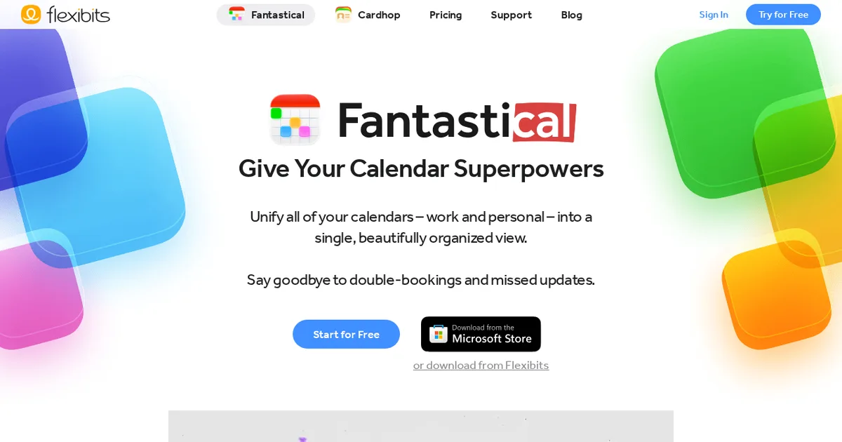 Screenshot von Fantastical AI