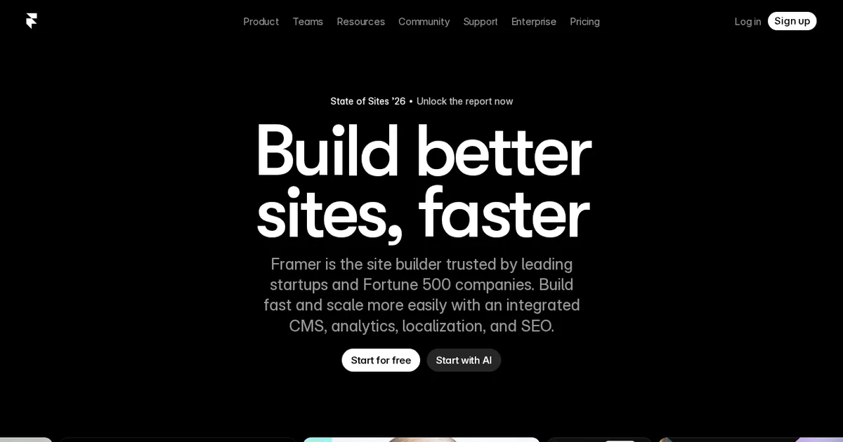 Screenshot von Framer AI