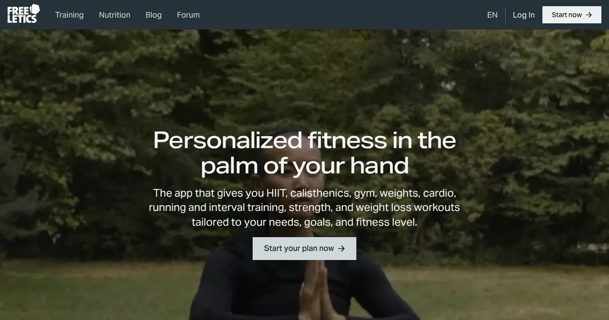 Screenshot von Freeletics