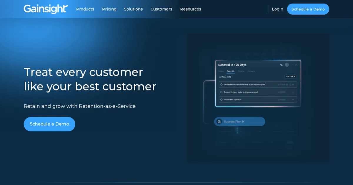 Screenshot von Gainsight