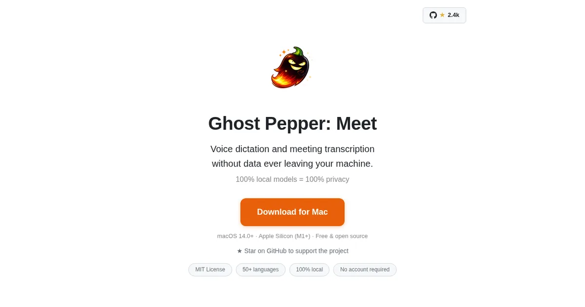 Screenshot von Ghost Pepper 🌶️