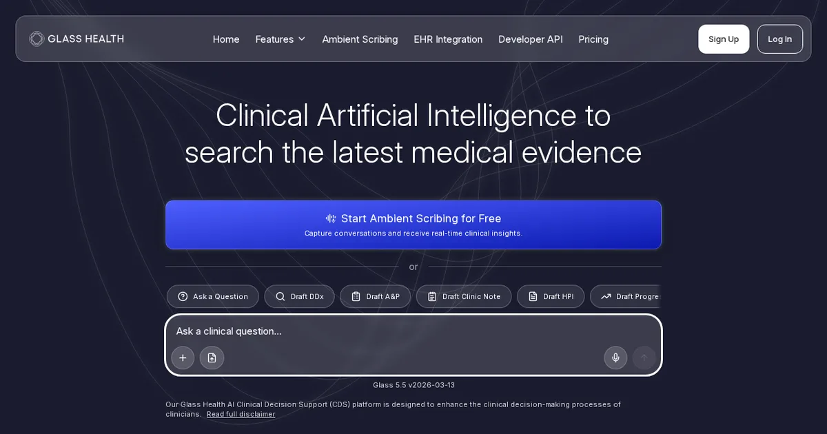 Screenshot von Glass Health