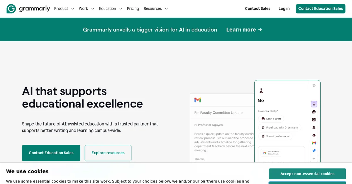 Screenshot von Grammarly for Education