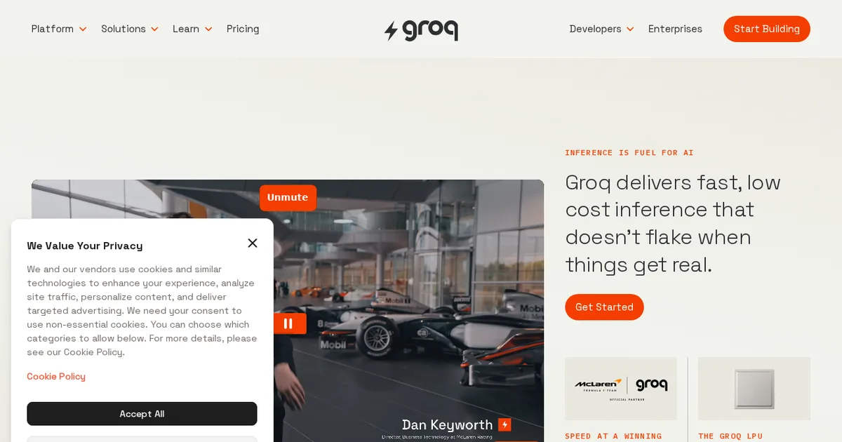 Screenshot von Groq