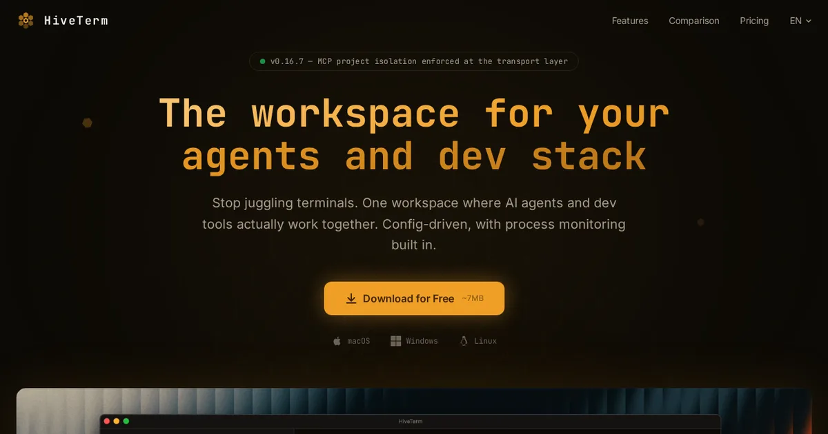 Screenshot von HiveTerm