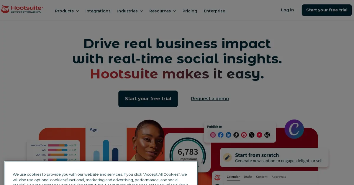Screenshot von Hootsuite