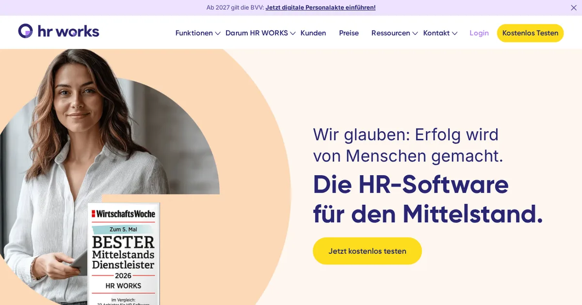 Screenshot von HRworks