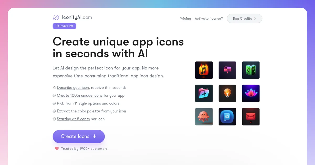 Screenshot von Iconify AI