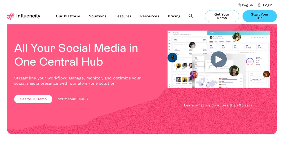 Screenshot von Influencity