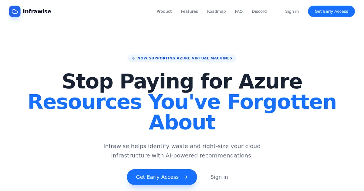 Screenshot von Infrawise Azure Cloud Optimization