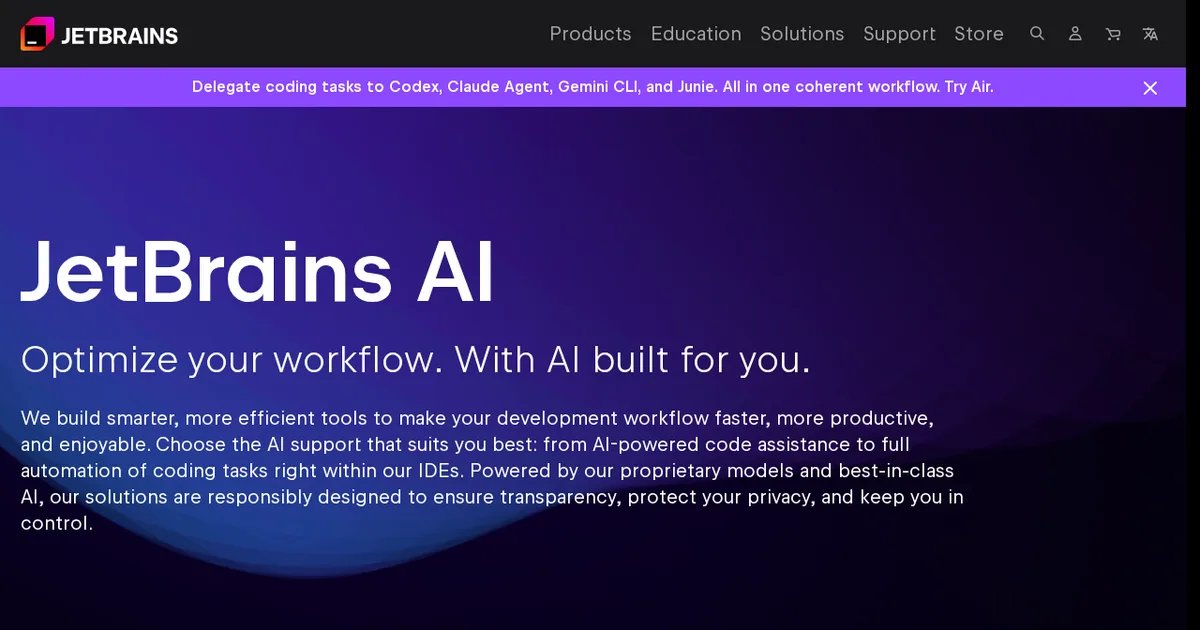Screenshot von JetBrains AI