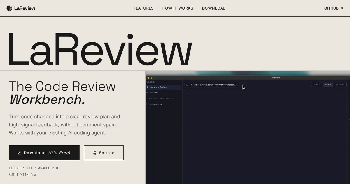 Screenshot von LaReview