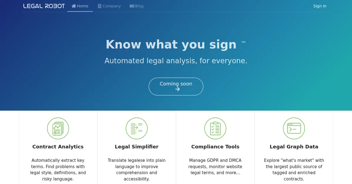 Screenshot von Legal Robot