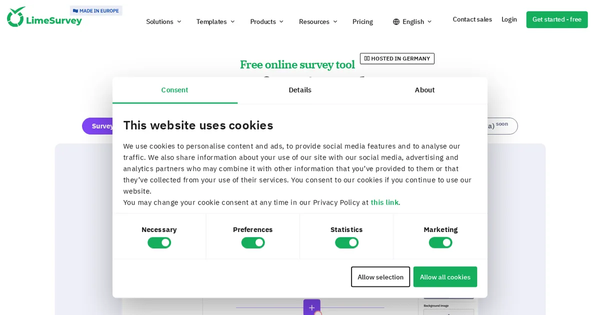 Screenshot von Limesurvey AI