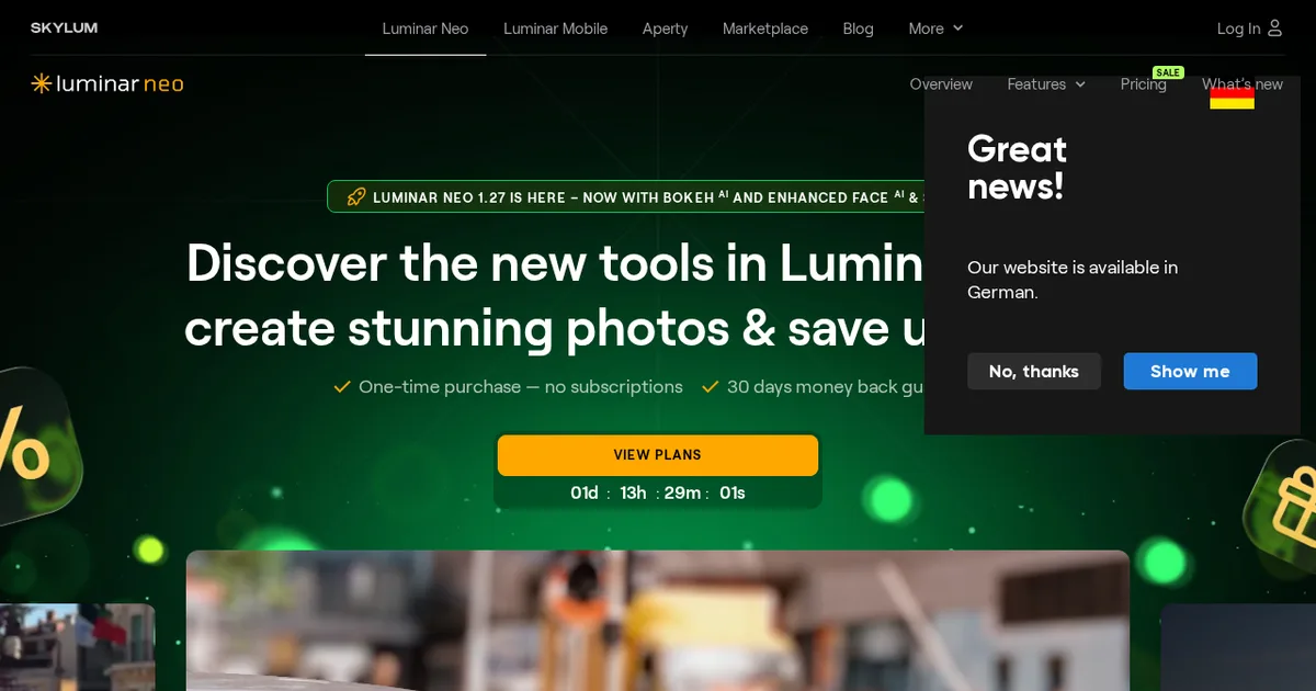 Screenshot von Luminar Neo