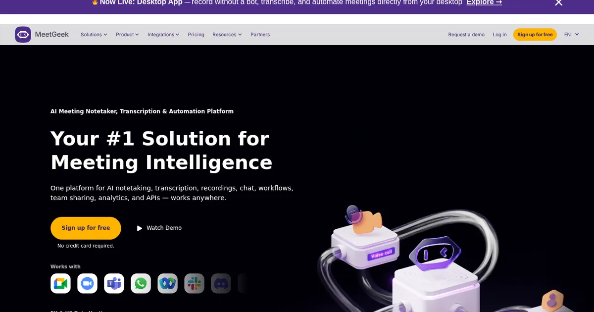 Screenshot von MeetGeek