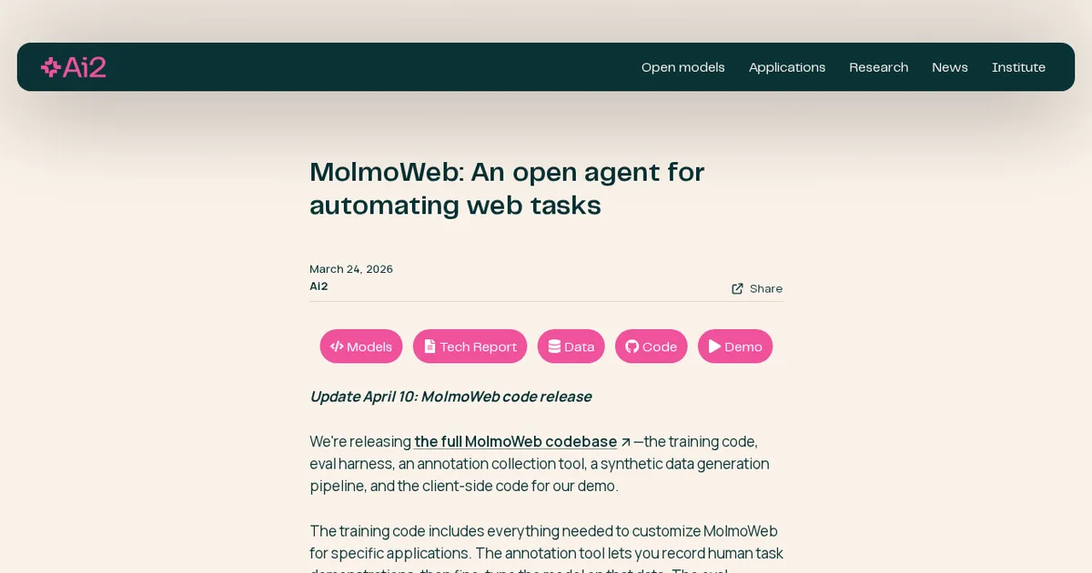 Screenshot von MolmoWeb