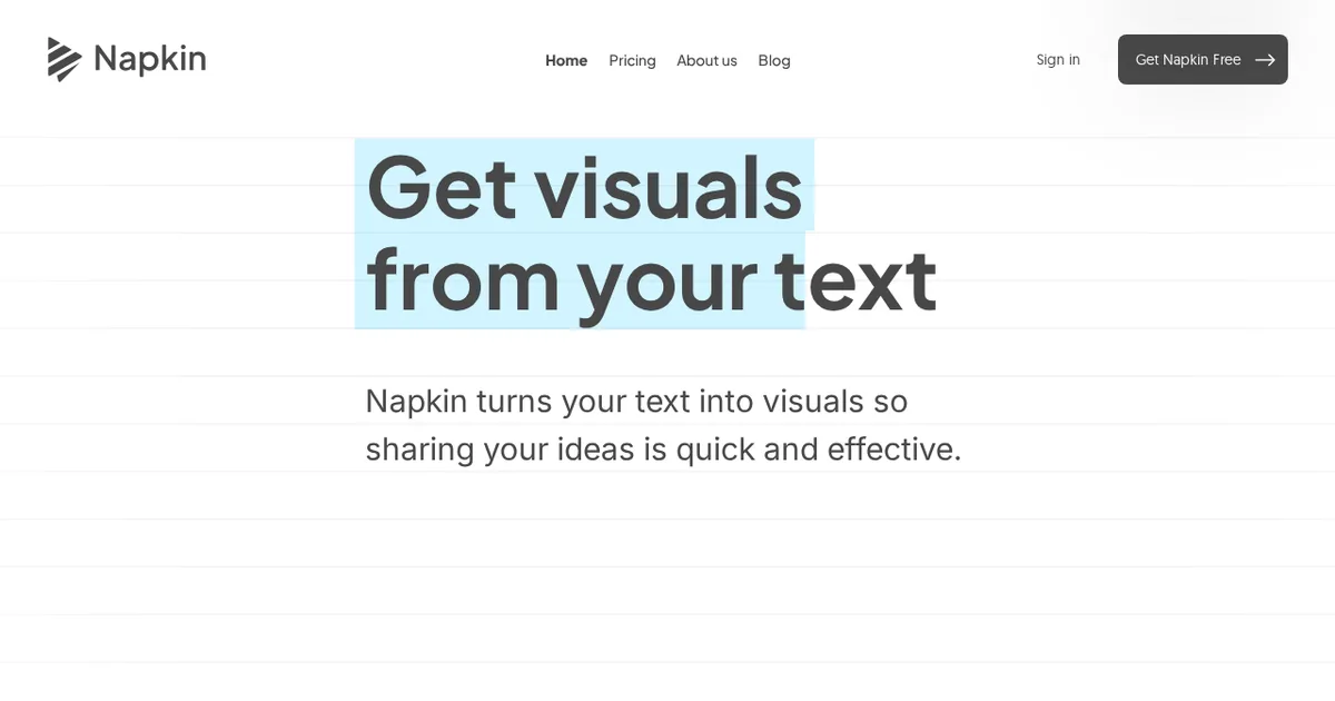 Screenshot von Napkin AI