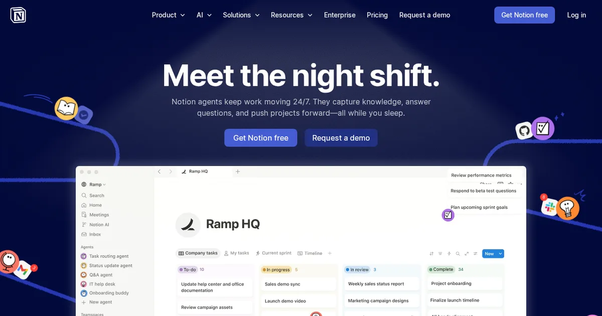 Screenshot von Notion AI