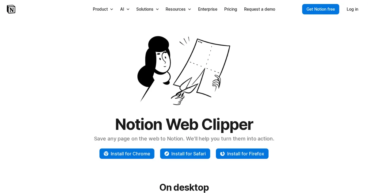 Screenshot von Notion Web Clipper