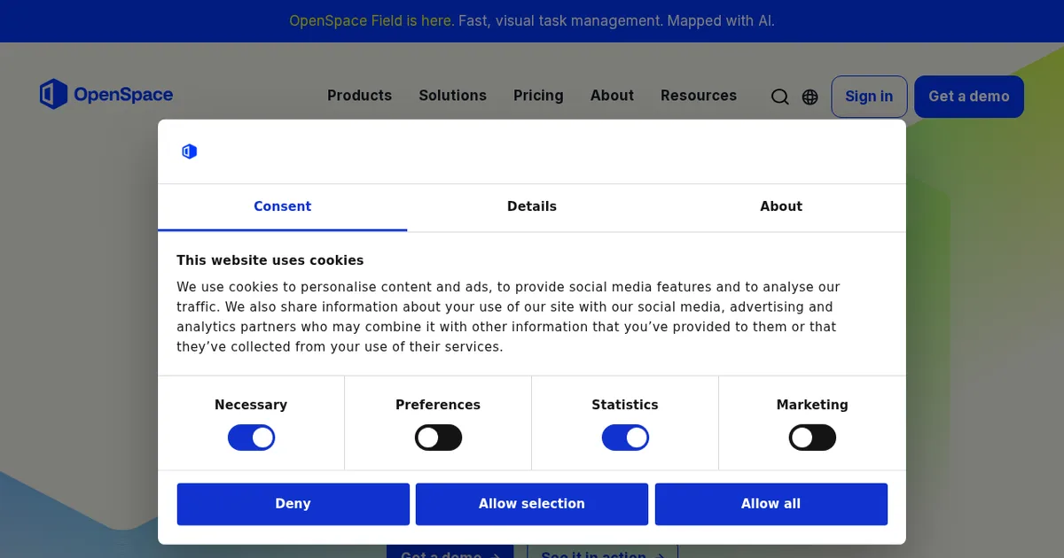 Screenshot von OpenSpace AI