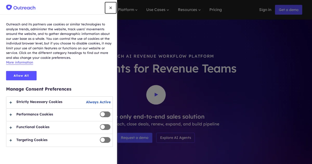 Screenshot von Outreach.io